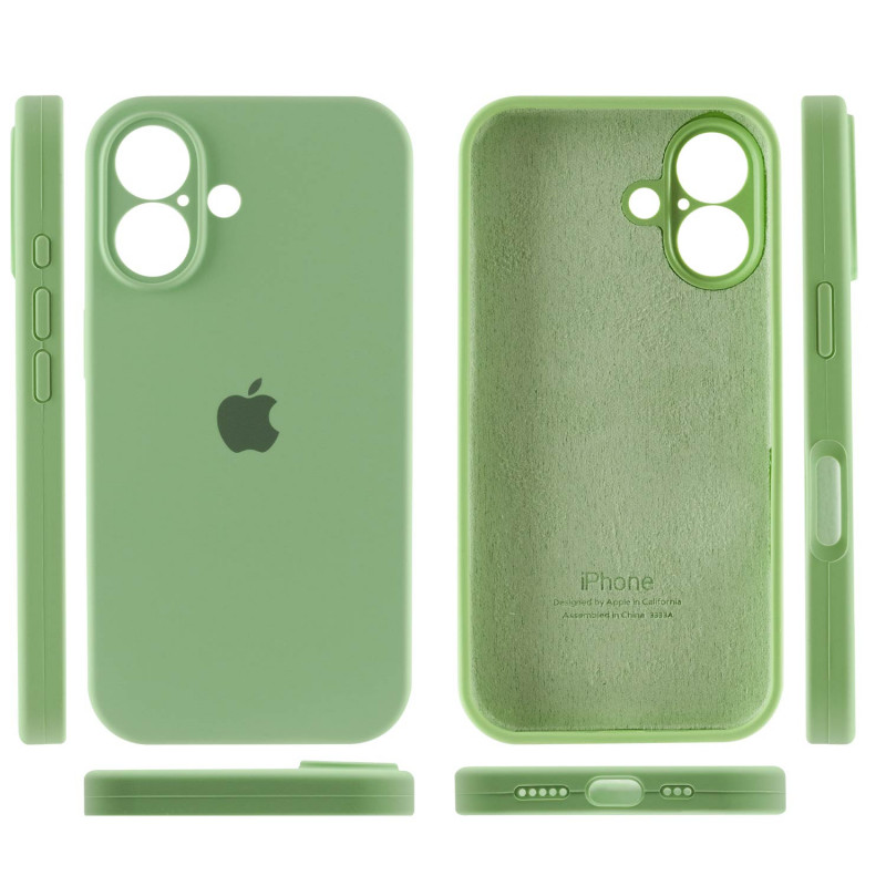 Фото Чехол Silicone Case Full Camera Protective (AA) для Apple iPhone 16 (6.1") (Мятный / Mint) в магазине vchehle.ua