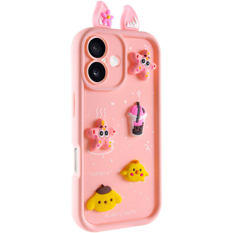 Чехол TPU Toys Case with Ears для Apple iPhone 16 (6.1") (Light Pink)