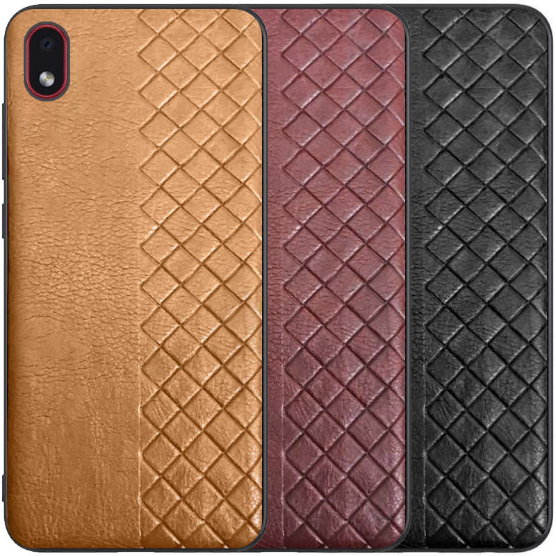 Кожаная накладка WeaveSide (PU) для Samsung Galaxy M01 Core / A01 Core