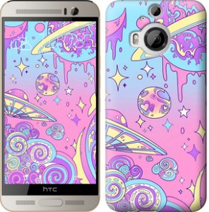 Чехол Розовая галактика для HTC One M9 Plus