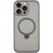 TPU+PC чехол Metal Buttons with Magnetic Safe Colorful HQ Ring для Apple iPhone 15 Pro Max (6.7") (Grey)