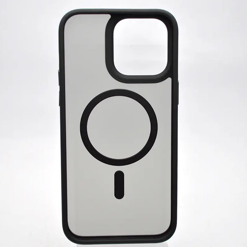TPU+PC чохол Metal Buttons with Magnetic Safe на Apple iPhone 14 Pro Max (6.7") (Чорний) в магазині vchehle.ua