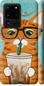 Чохол Зеленоокий кіт в окулярах на Samsung Galaxy S20 Ultra