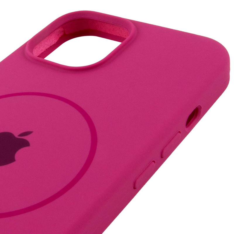 Чохол Silicone Case Full Protective (AA) with Magnetic Safe на Apple iPhone 15 Plus (6.7") (Малиновий / Dragon Fruit) в магазині vchehle.ua