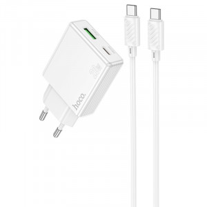 СЗУ Hoco C142A Direct PD20W+QC3.0 (1USB-A/1C) + кабель Type-C to Type-C