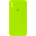 Чехол Silicone Case Square Full Camera Protective (AA) на Apple iPhone XS (5.8") (Дефект упаковки / Салатовий / Neon Green)