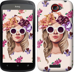 

Чехол Девушка с цветами v2 для HTC One S z560e 190220