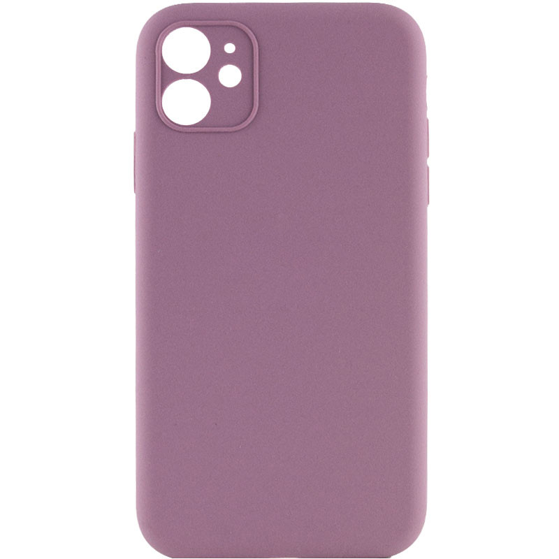 Чехол Silicone Case Full Camera Protective (AA) NO LOGO для Apple iPhone 12 (6.1") (Лиловый / Lilac Pride)