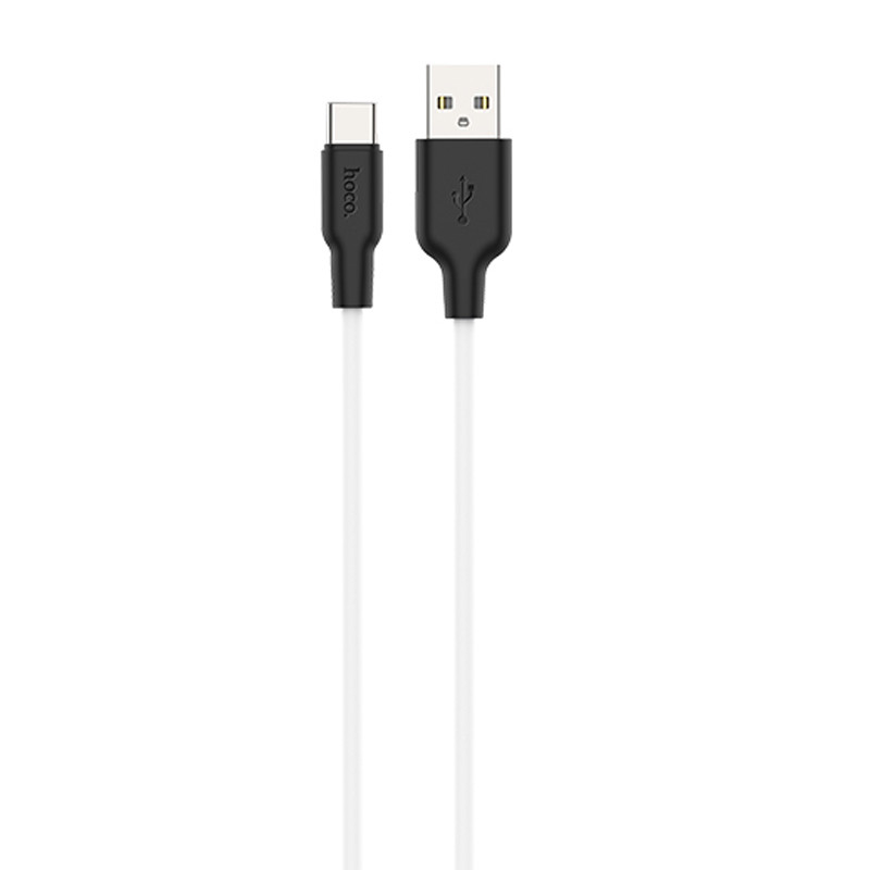 Дата кабель Hoco X21 Plus Silicone Type-C Cable (1m) (Чорний / Білий)