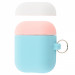 Double Colour Case for Airpods (sky_blue_pink_white)