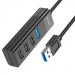 Фото Переходник Hoco HB25 Easy mix 4in1 (USB to USB3.0+USB2.0*3) (Чорний) на vchehle.ua