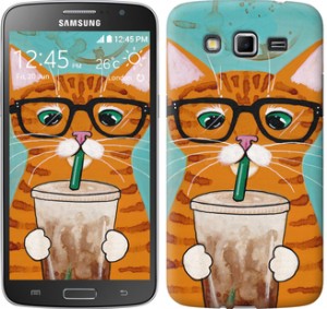 Чехол Зеленоглазый кот в очках для Samsung Galaxy Grand 2 G7102