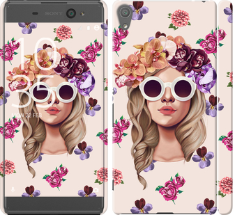 Чехол Девушка с цветами v2 для Sony Xperia XA F3112