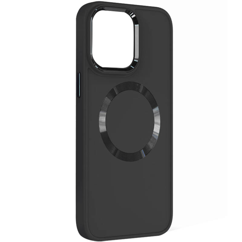 TPU чохол Bonbon Metal Style with Magnetic safe на Apple iPhone 13 (6.1") (Чорний / Black)