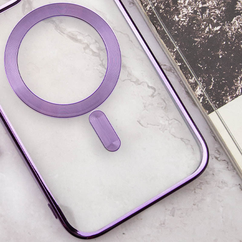 Фото TPU чохол Fibra Chrome with Magnetic safe на Apple iPhone 15 (6.1") (Purple) в маназині vchehle.ua