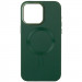 Шкіряний чохол Bonbon Leather Metal Style with Magnetic Safe на Apple iPhone 14 (6.1") (Зелений / Pine green)