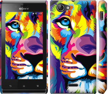 

Чохол Різнобарвний лев на Sony Xperia J ST26i 261615