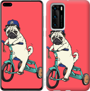 

Чехол Мопс на велосипеде для Huawei P40 933371