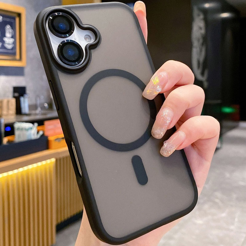 Фото TPU+PC чохол Metal Buttons with Magnetic Safe Colorful на Apple iPhone 16 Plus (6.7") (Чорний) в маназині vchehle.ua