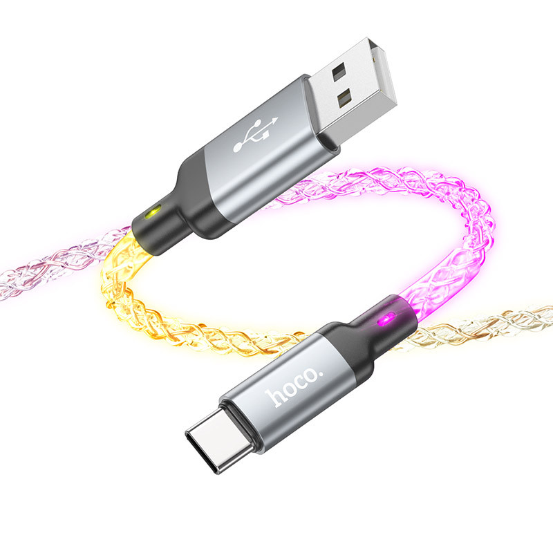 Фото Дата кабель Hoco U112 Shine 2.4A USB to Type-C (1m) (Gray) в магазине vchehle.ua