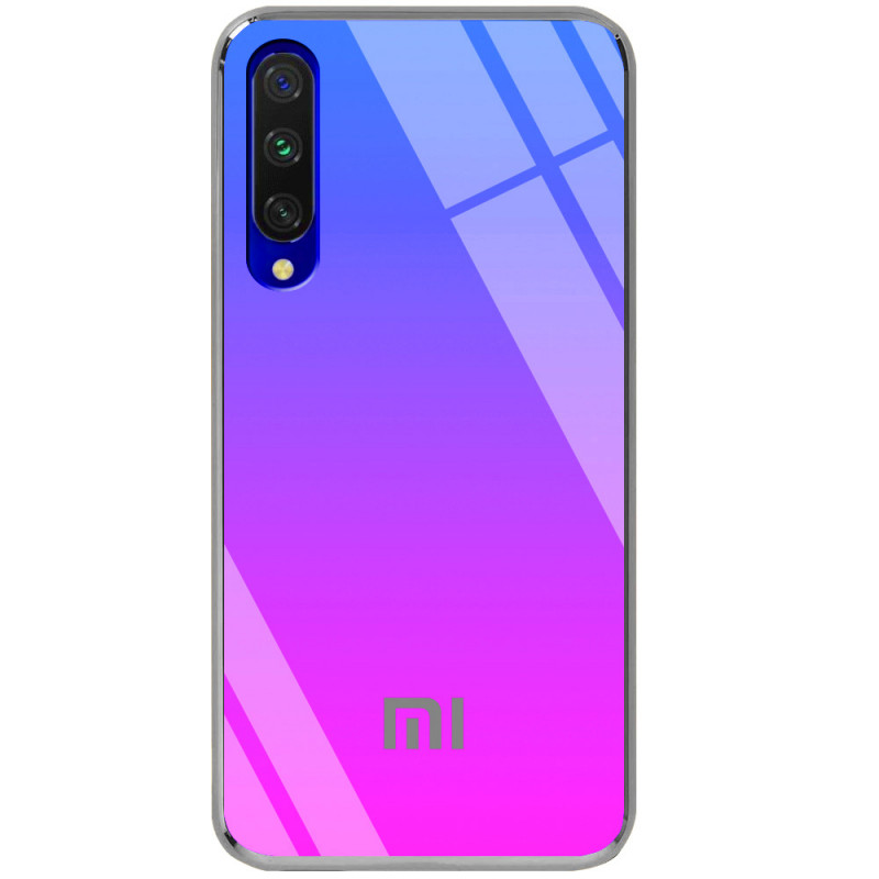 

TPU+Glass чехол Gradient Rainbow с лого для Xiaomi Mi 9 Lite (Синий) 737967