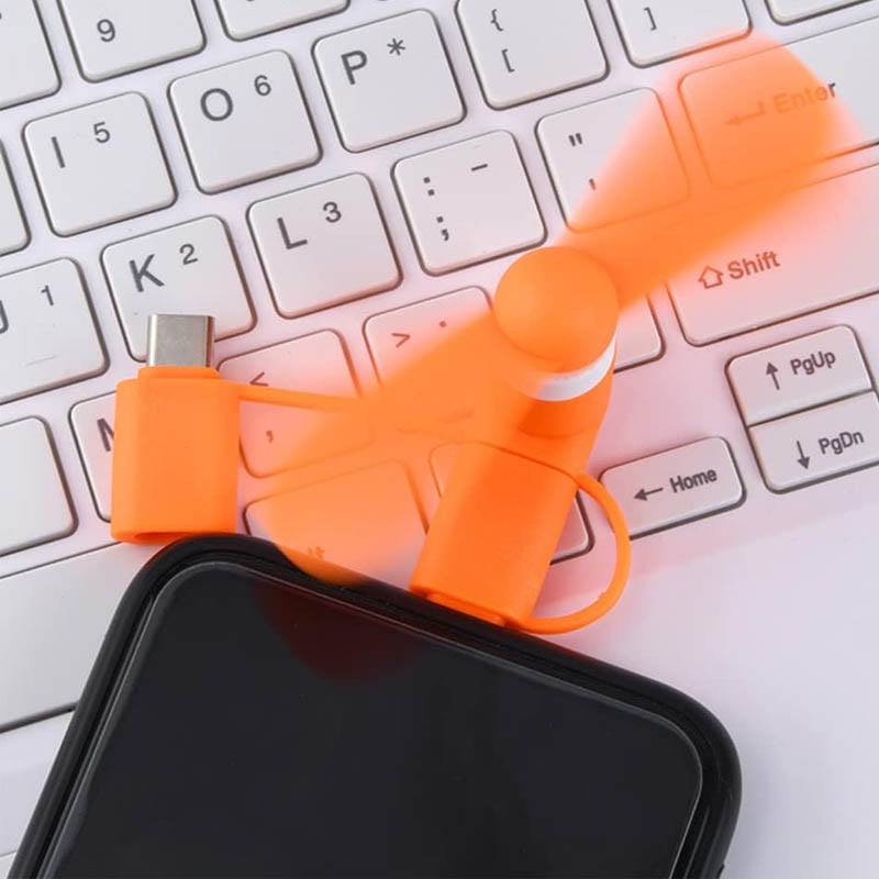 Фото Вентилятор Mobile 3in1 (Micro/Lightning/Type-C) (Orange) в магазине vchehle.ua