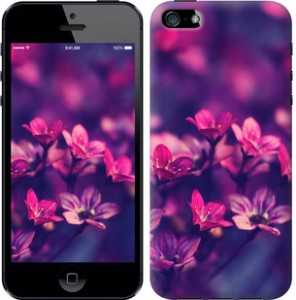 Чехол Пурпурные цветы для iPhone SE