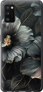 Чохол Чорні квіти на Samsung Galaxy A41 A415F