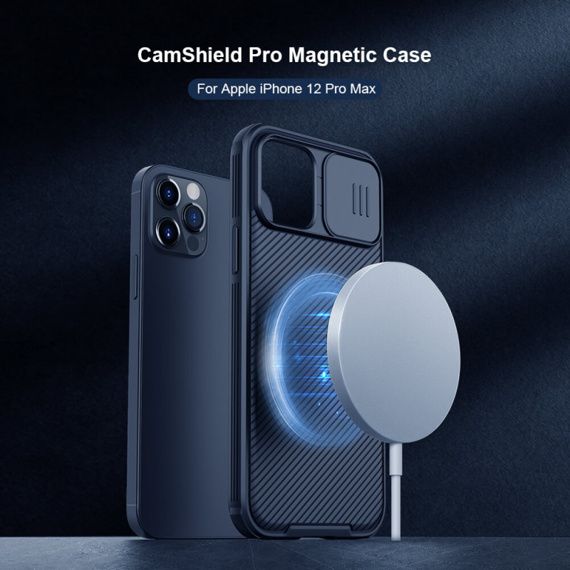 Купити Карбонова накладка Nillkin CamShield Pro Magnetic на Apple iPhone 12 Pro Max (6.7") (Чорний) на vchehle.ua