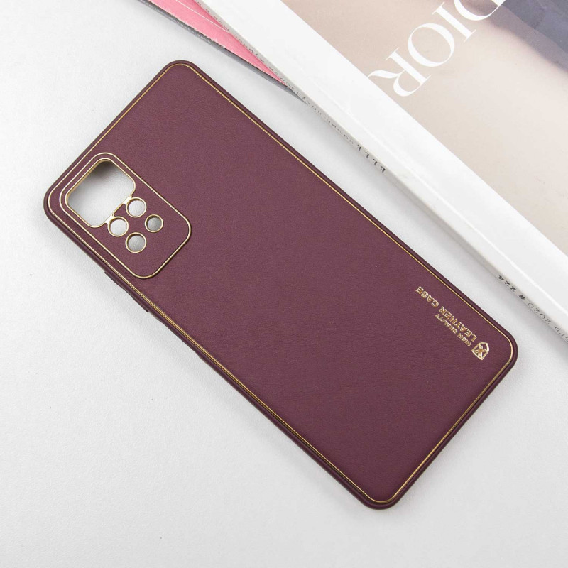 Фото Шкіряний чохол Xshield на Xiaomi Redmi Note 12 Pro 4G (Бордовий / Plum Red) на vchehle.ua