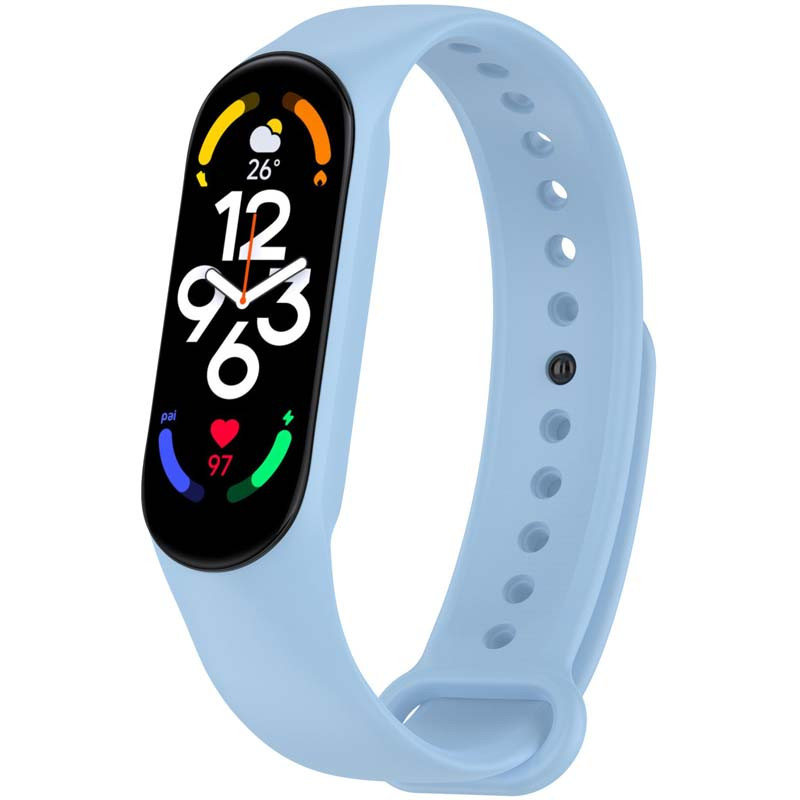 Силиконовый ремешок для Xiaomi Mi Band 7/6/5/4/3 (Голубой / Light Blue)