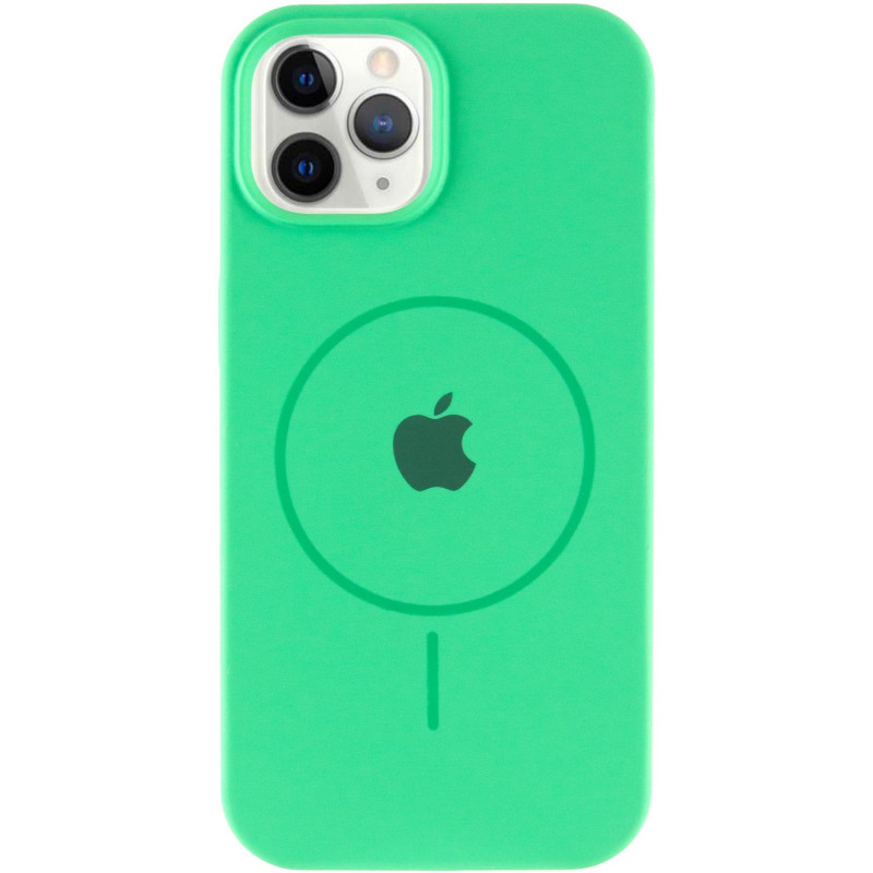 Фото Чехол Silicone Case Full Protective (AA) with Magnetic Safe для Apple iPhone 11 Pro Max (6.5") (Зеленый / Spearmint) на vchehle.ua