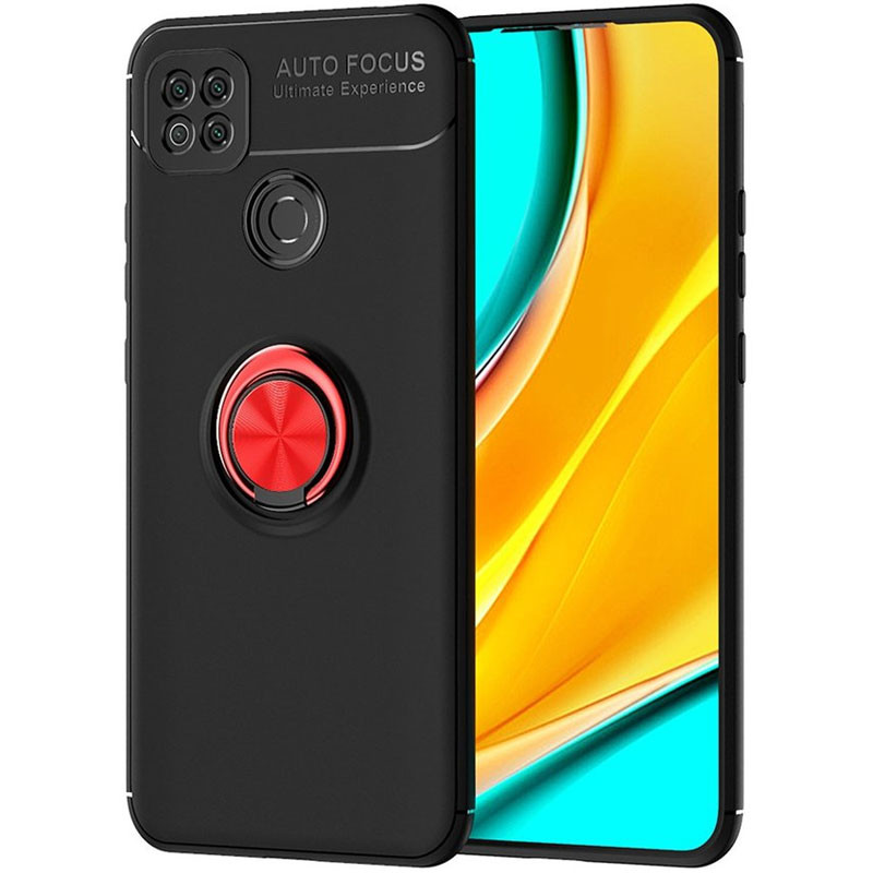 

TPU чохол Deen ColorRing під магнітний тримач (opp) на Xiaomi Redmi 9C (Чорний / Червоний) 929983