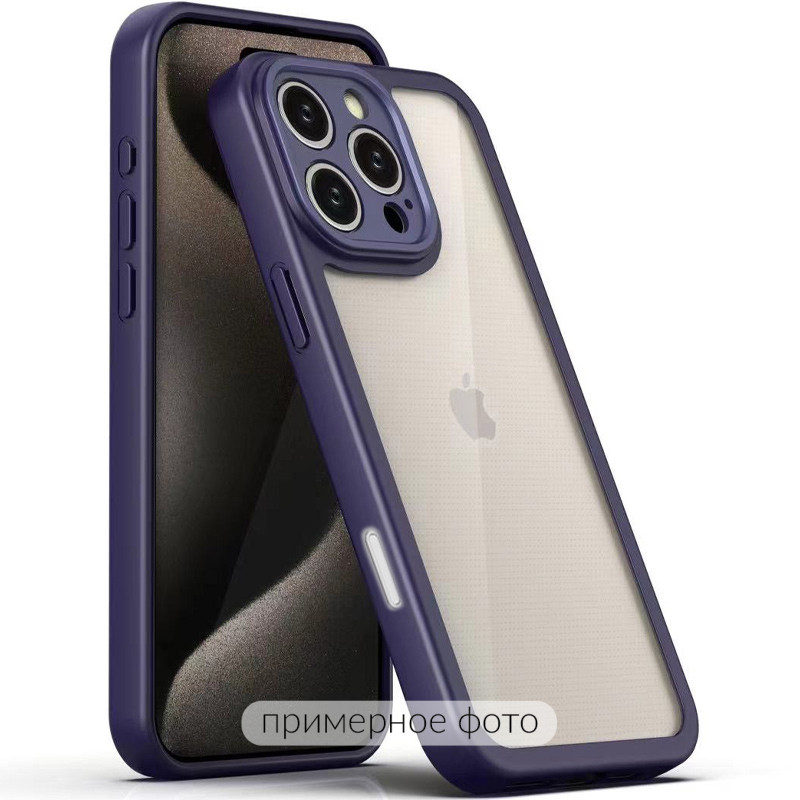 TPU чохол Transparent + Colour 1,5mm на Apple iPhone 16 (6.1") (Purple)