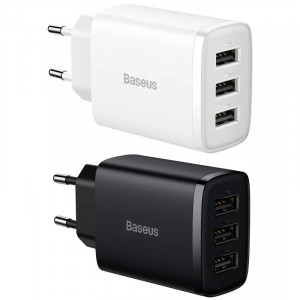 СЗУ Baseus Compact 17W (3USB-A) (CCXJ02)