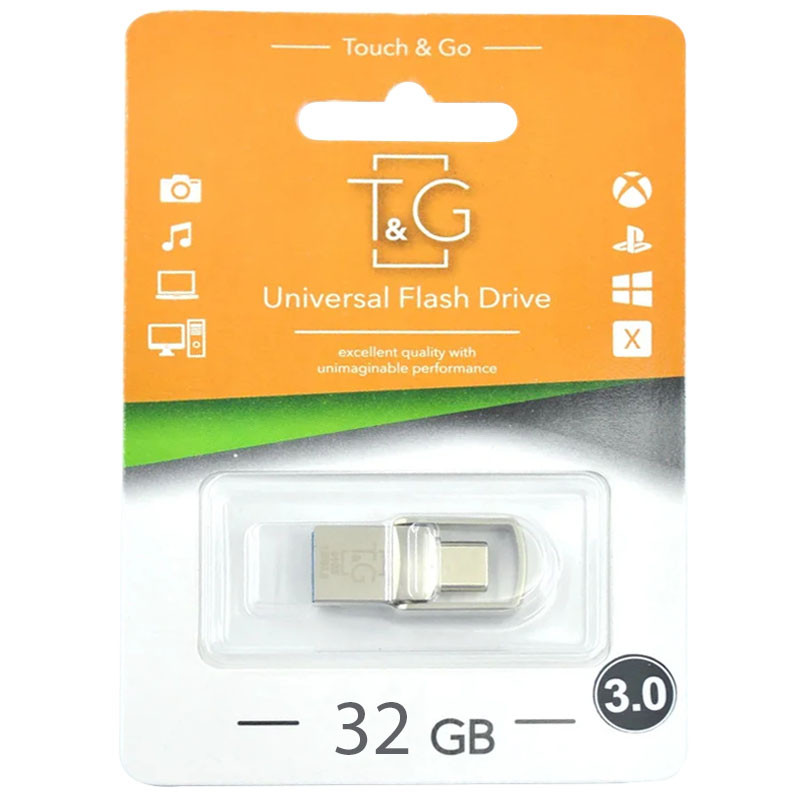 Фото Флеш-драйв T&G 104 Metal series USB 3.0 - Type-C, 32GB (Серебряный) на vchehle.ua