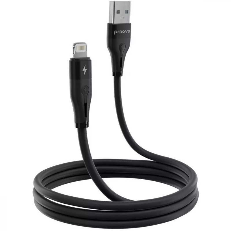 Фото Дата кабель Proove Soft Silicone USB to Lightning 2.4A (1m) (Black) на vchehle.ua