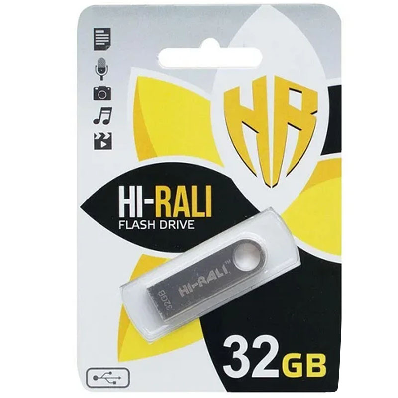 

Флеш накопичувач USB 3.0 Hi-Rali Shuttle 32 GB Срібна серія (Срібний) 1264741
