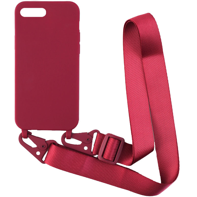 

Чехол Crossbody с длинным цветным ремешком для iPhone 6s plus (5.5'') (Бордовый) 1187261