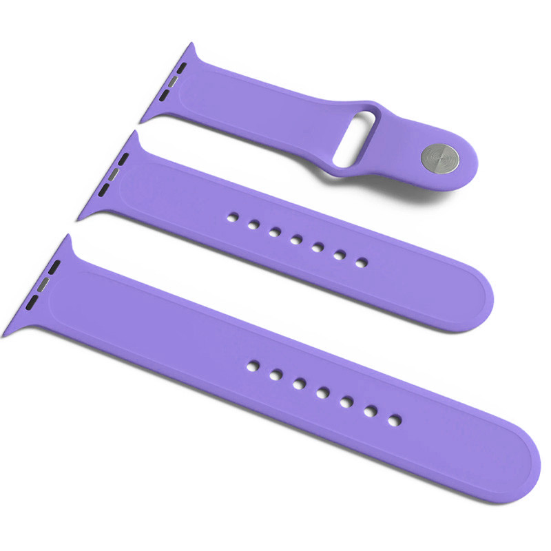 Силіконовий ремінець для Apple Watch Sport Band 42(ser.1-3)/44/45/46/49mm (S/M & M/L) 3pcs (Бузковий / Dasheen)