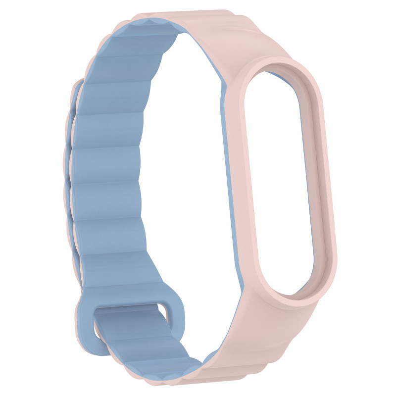 Фото Ремінець Dual-color Magnetic для Xiaomi Mi Band 9/8 (Light Pink / Lilac Blue) в маназині vchehle.ua