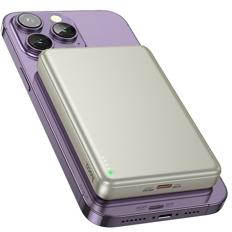 Фото Портативное ЗУ Power Bank Hoco Q26A Joy PD20W с БЗУ 10000 mAh (Titanium gold) на vchehle.ua