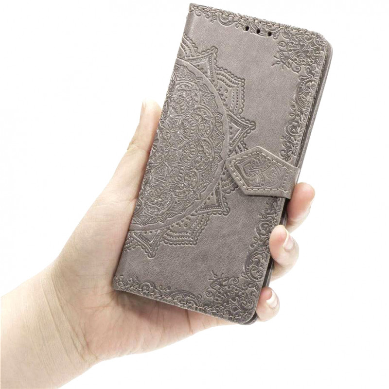 

Шкіряний чохол (книжка) Art Case з візитницею для Realme 5 (Сірий) 905862