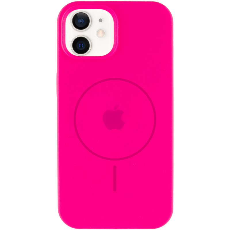 Фото Чехол Silicone Case Full Protective (AA) with Magnetic Safe для Apple iPhone 11 (6.1") (Розовый / Barbie pink) на vchehle.ua