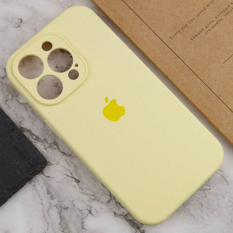 Купить Чехол Silicone Case Full Camera Protective (AA) для Apple iPhone 14 Pro Max (6.7") (Желтый / Mellow Yellow) на vchehle.ua
