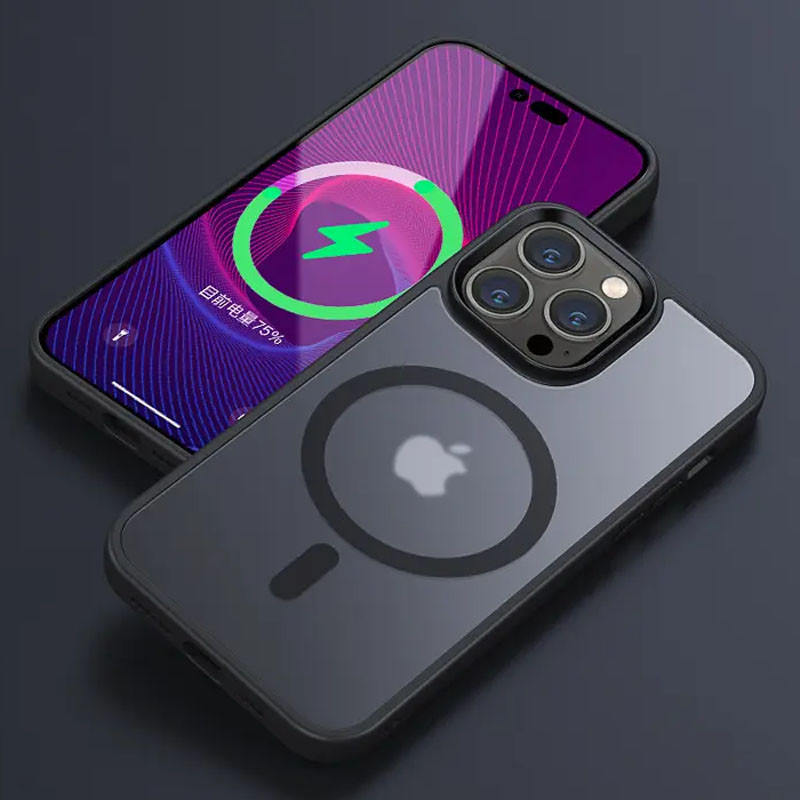 Замовити TPU+PC чохол Metal Buttons with Magnetic Safe Colorful на Apple iPhone 12 Pro / 12 (6.1") (Чорний) на vchehle.ua
