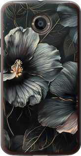 Чехол Черные цветы для Motorola Moto X2