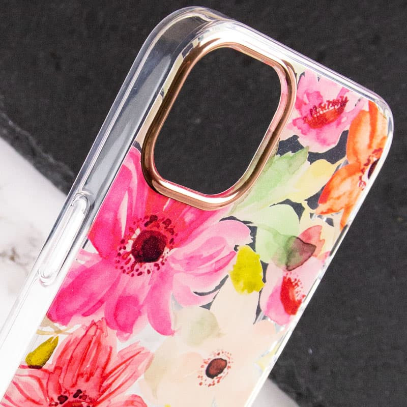 Фото TPU+PC чохол Flowers на Apple iPhone 12 Pro Max (6.7") (Paint bloom) в маназині vchehle.ua