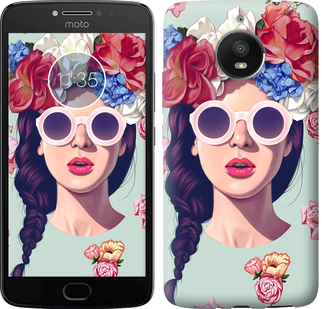 

Чохол Дівчина з квітами на Motorola Moto E4 Plus 689931