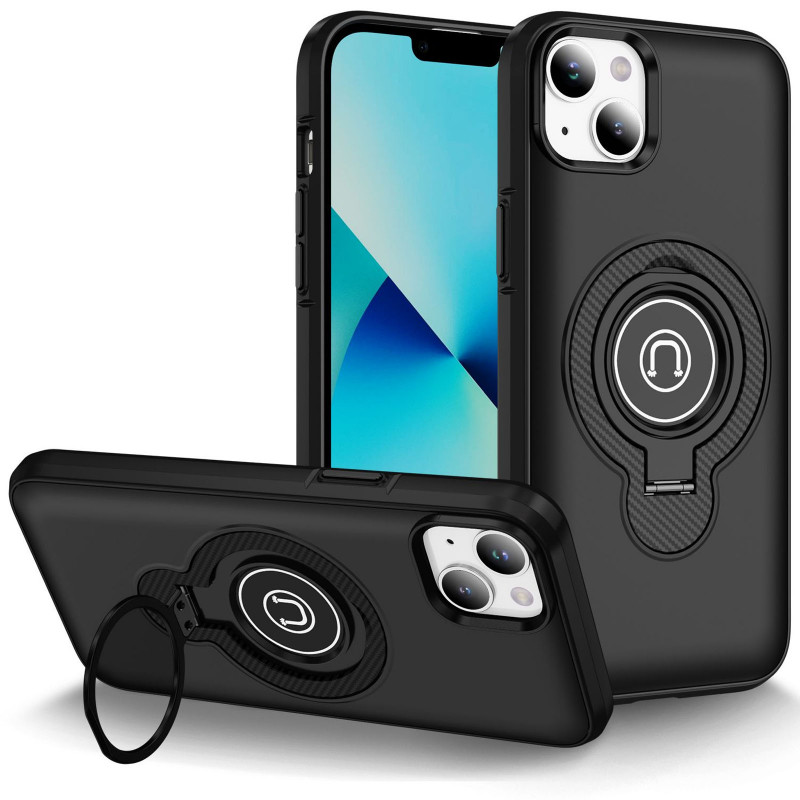 TPU+Textured PC Magnet на Apple iPhone 13 / 14 (6.1") (Black)